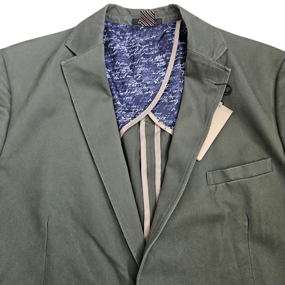 1 Like No Other Men's Cotton Sport Coat Green 44L NWT - Picture 3 of 13